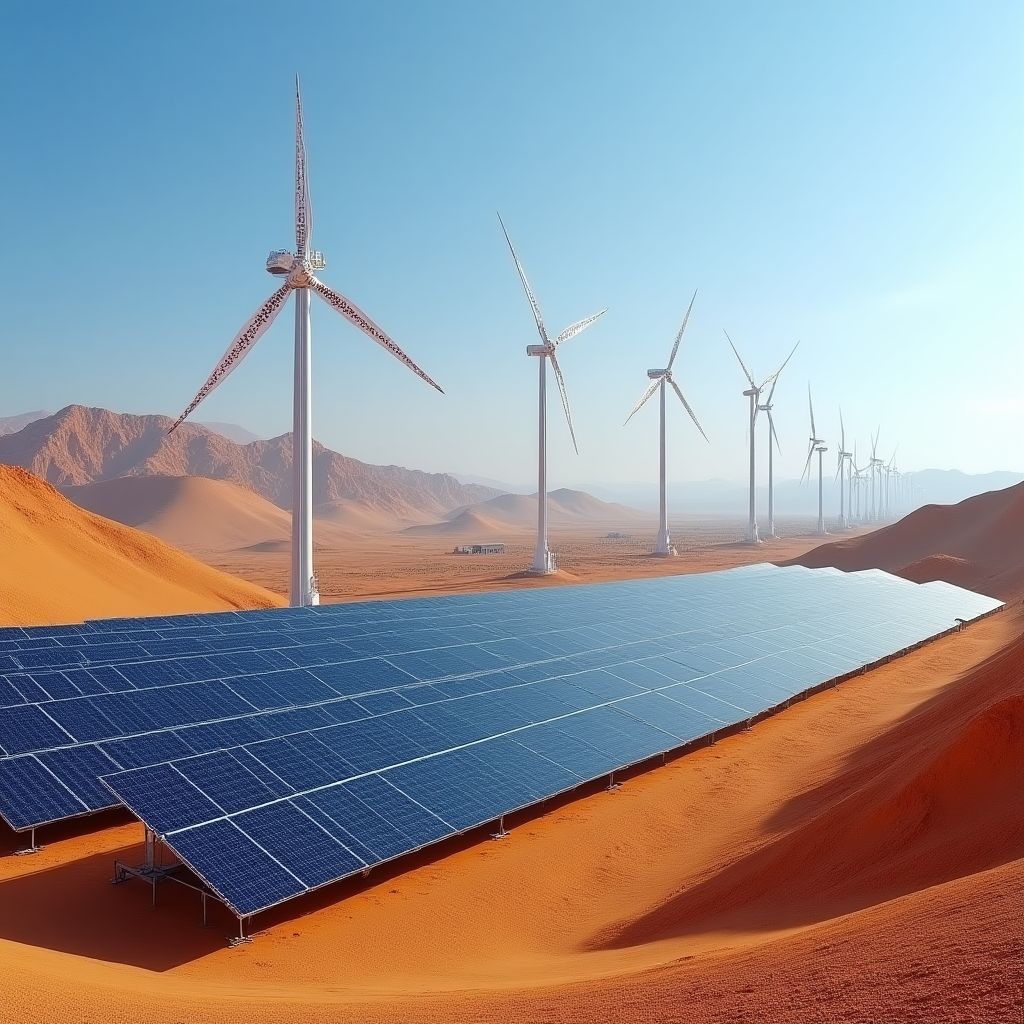 Renewable energy installations powering mining operations